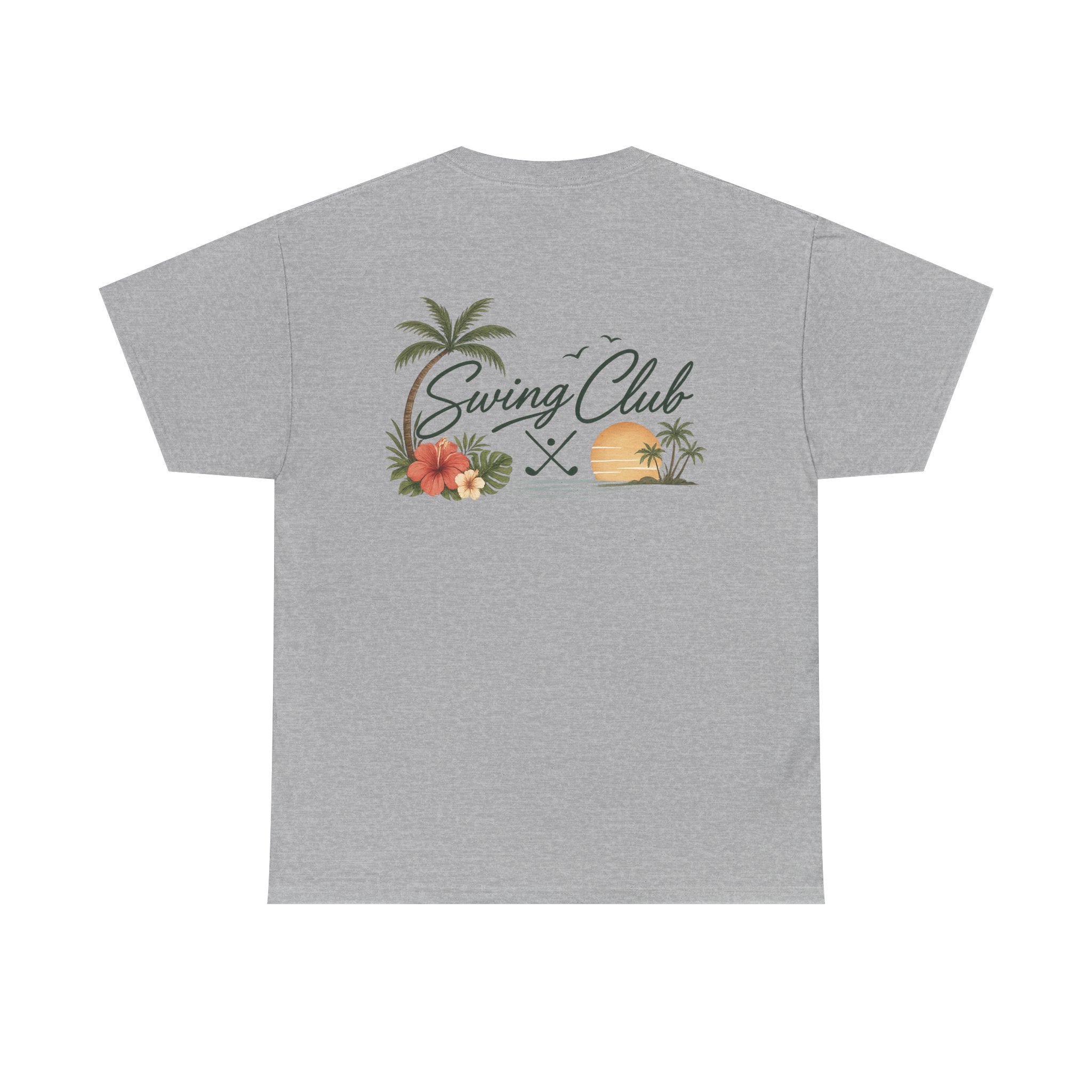 Golf Swing Club Vintage Sunset Tee