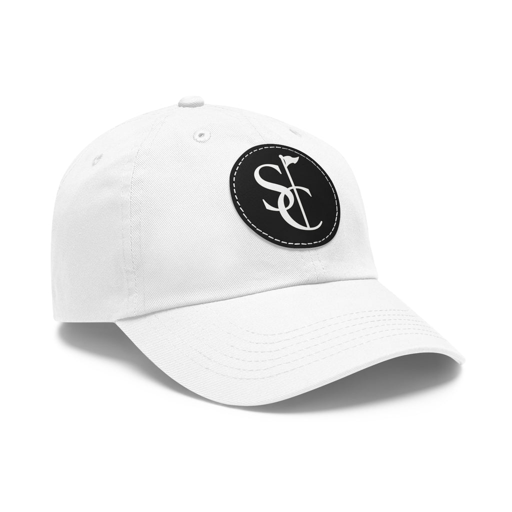 Leather Patch Dad Hat — Monogram SC Casual Baseball Cap