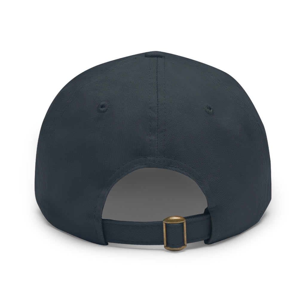 Leather Patch Dad Hat — Monogram SC Casual Baseball Cap