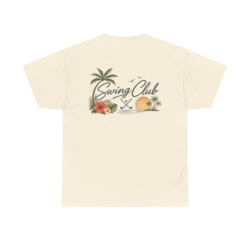 Golf Swing Club Vintage Sunset Tee