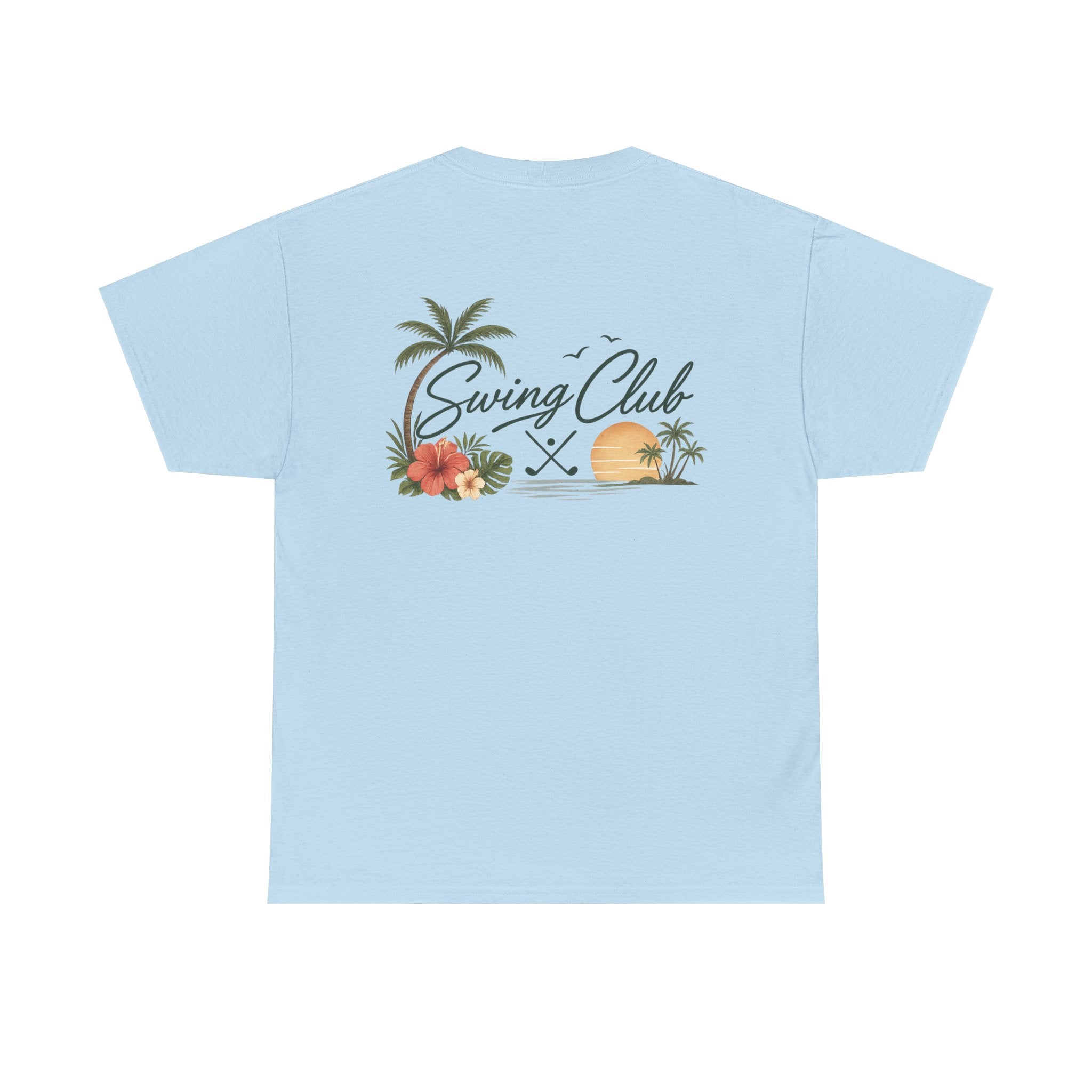 Golf Swing Club Vintage Sunset Tee