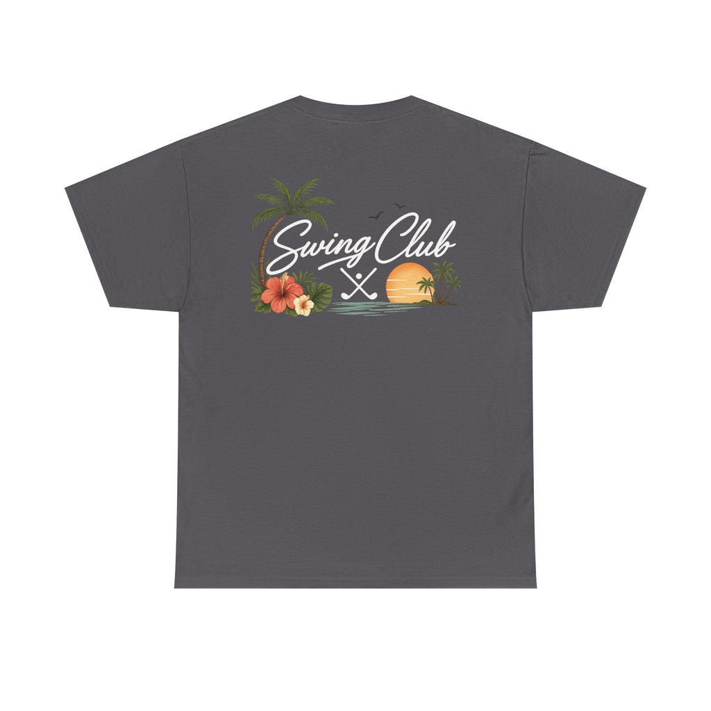 Golf Swing Club Vintage Sunset Tee