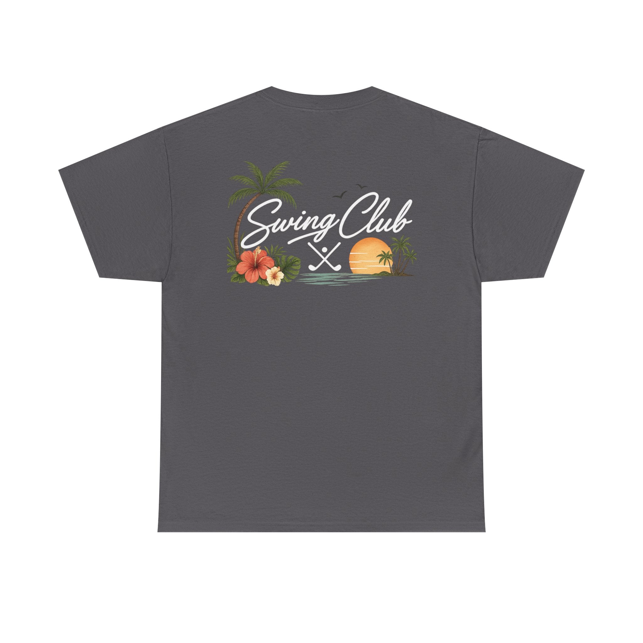 Golf Swing Club Vintage Sunset Tee