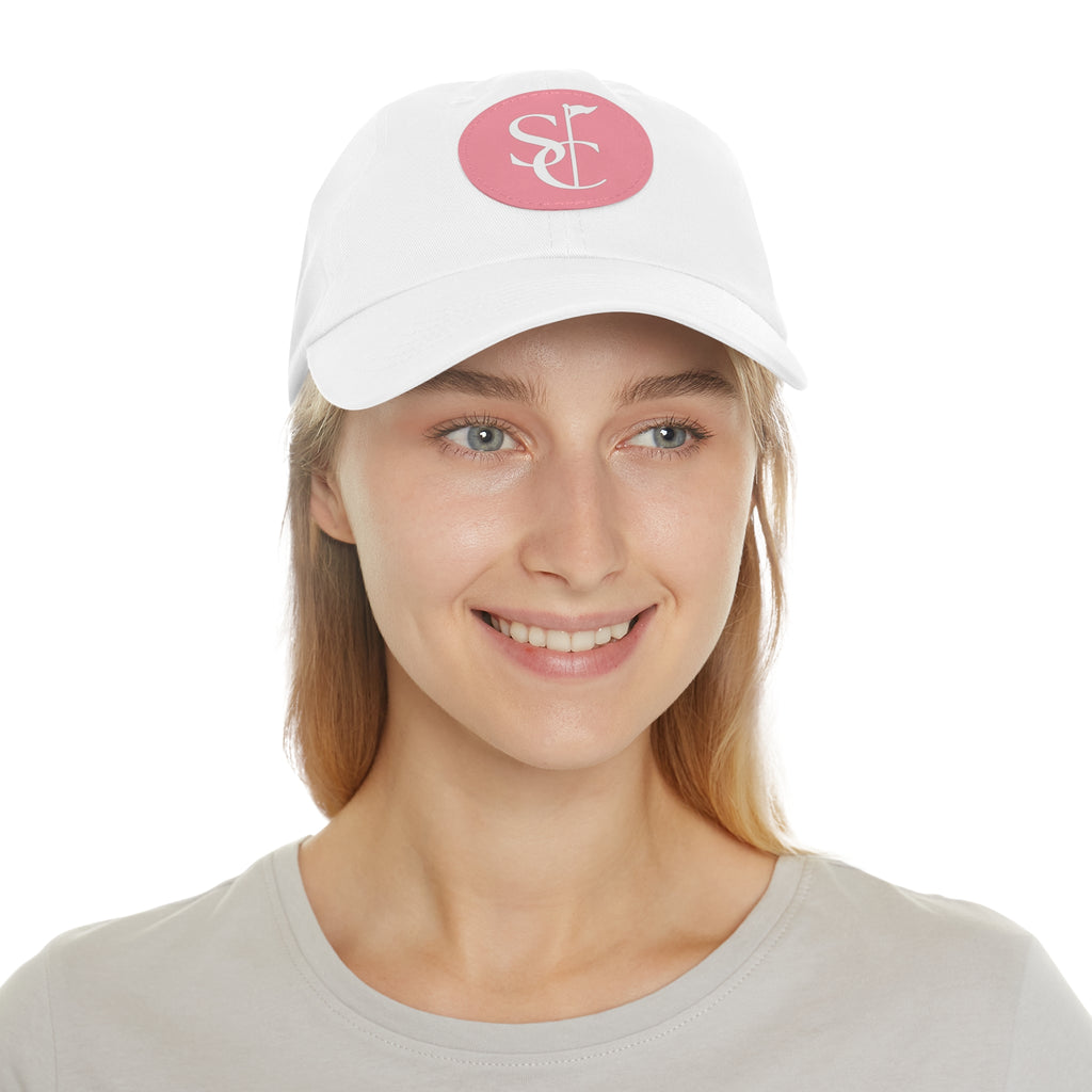 Leather Patch Dad Hat — Monogram SC Casual Baseball Cap