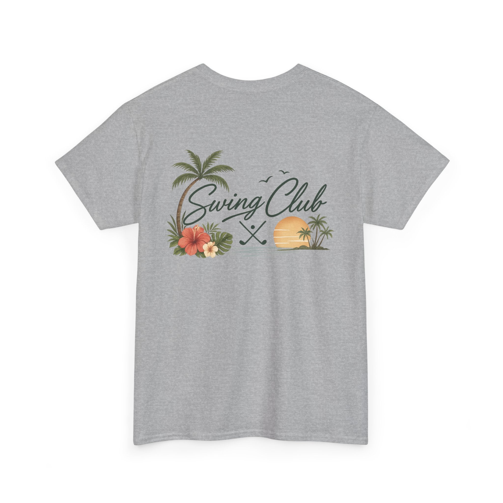 Golf Swing Club Vintage Sunset Tee