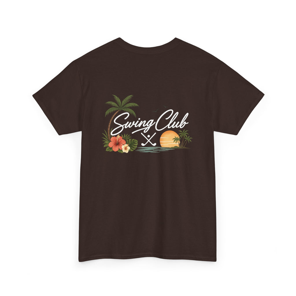 Golf Swing Club Vintage Sunset Tee