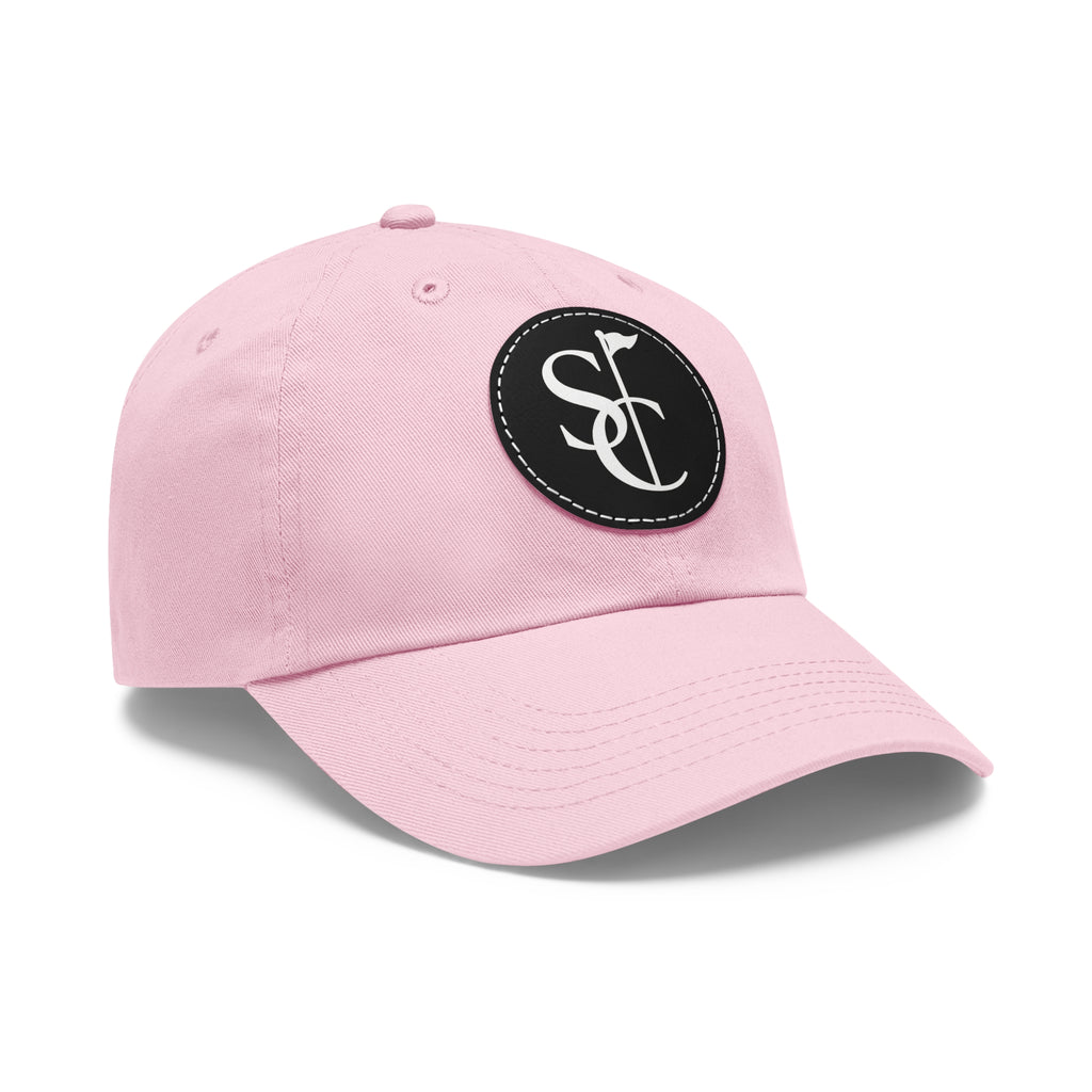 Leather Patch Dad Hat — Monogram SC Casual Baseball Cap