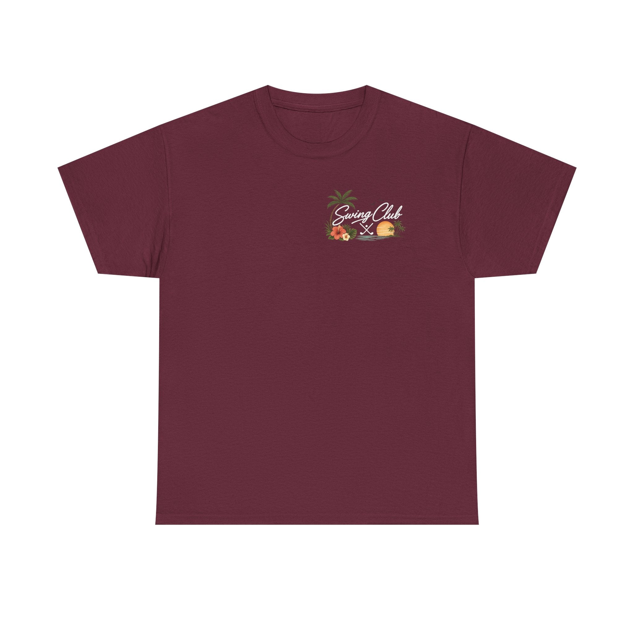 Golf Swing Club Vintage Sunset Tee