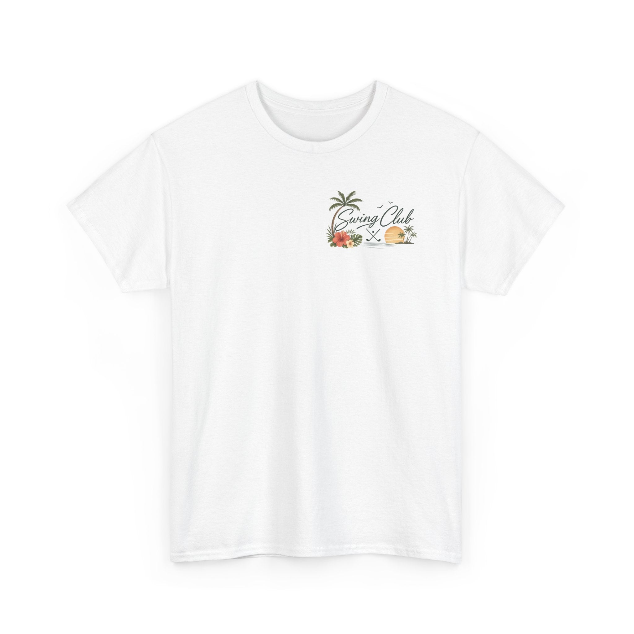 Golf Swing Club Vintage Sunset Tee