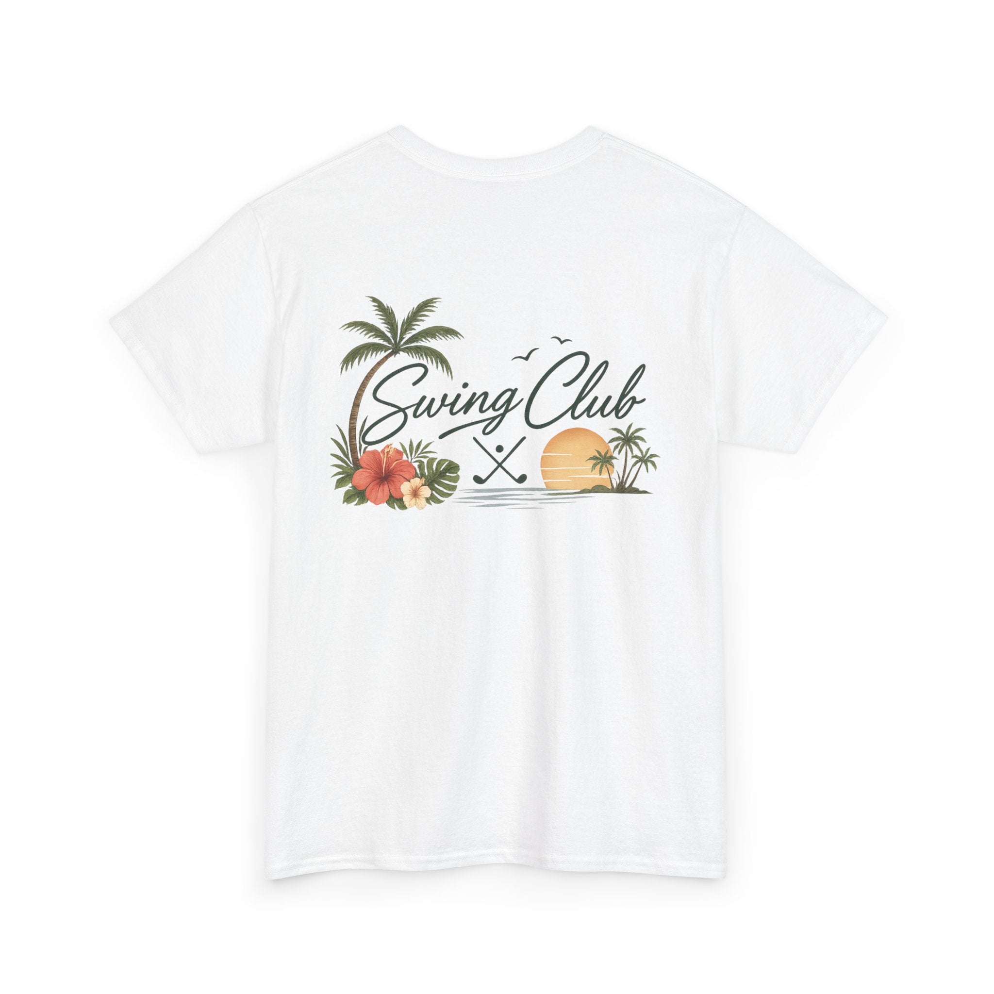 Golf Swing Club Vintage Sunset Tee