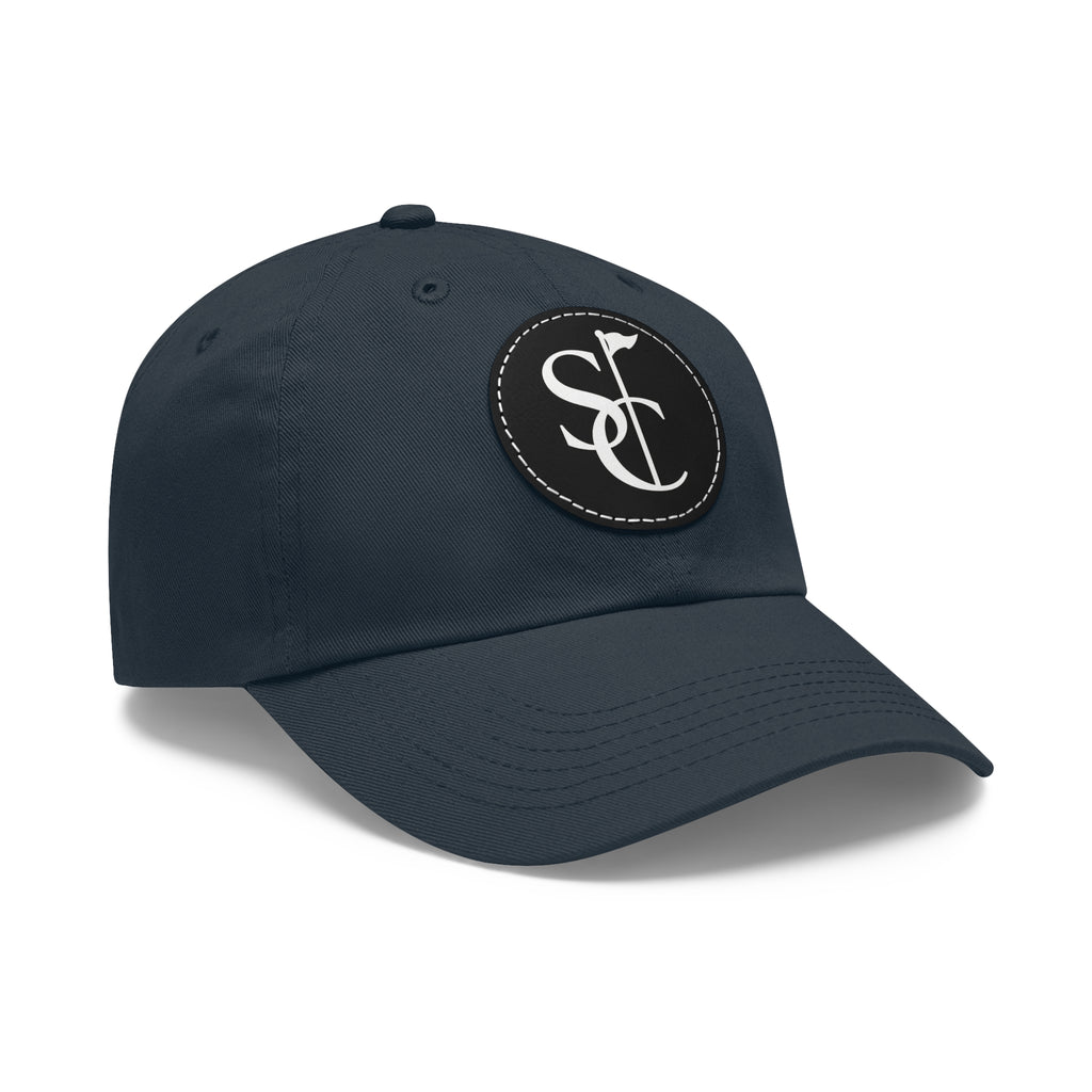 Leather Patch Dad Hat — Monogram SC Casual Baseball Cap