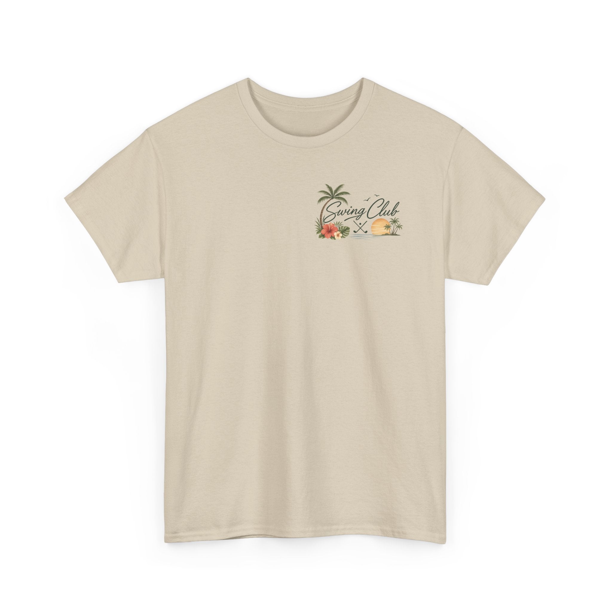 Golf Swing Club Vintage Sunset Tee