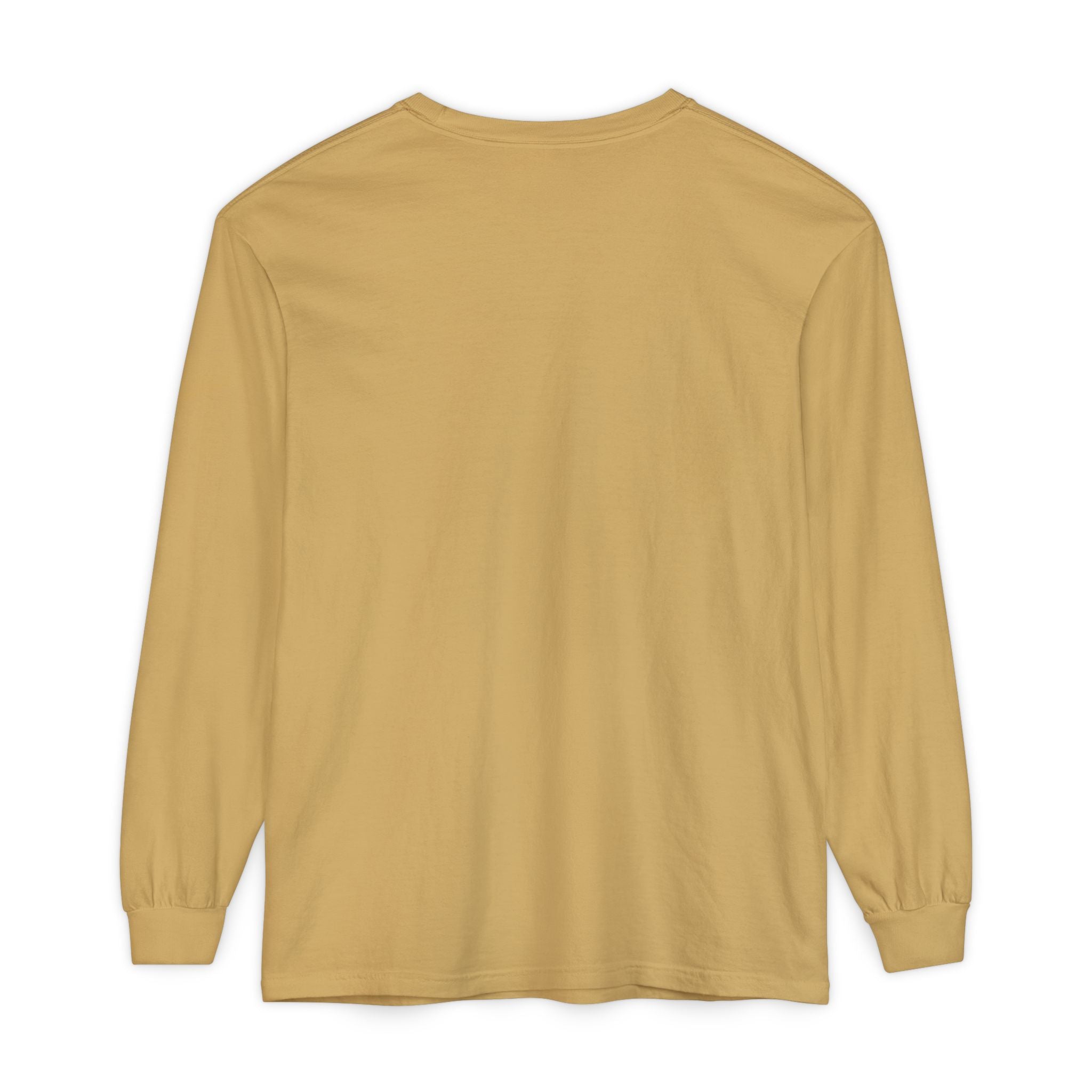 Swing Club Long Sleeve Tee — Subtle White Garment-Dyed Casual Shirt