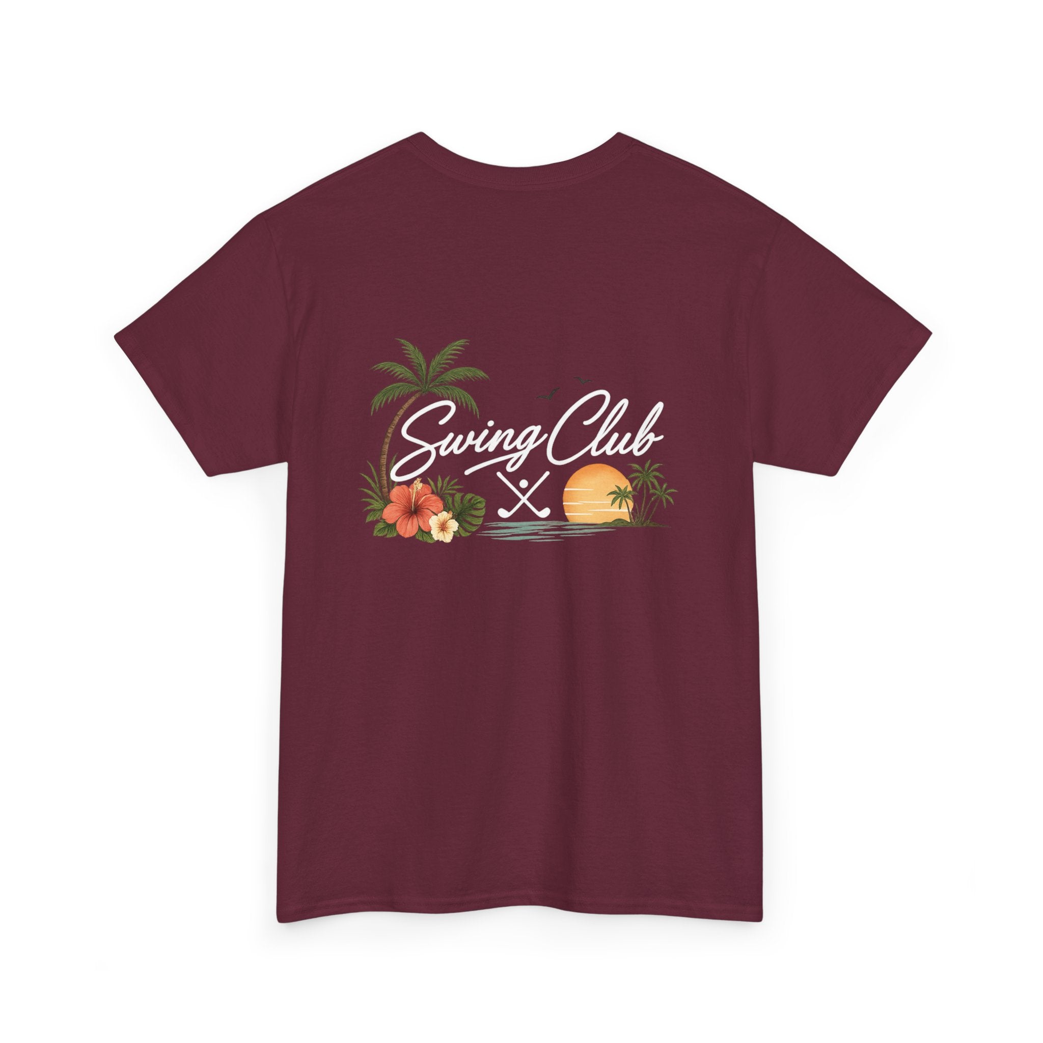 Golf Swing Club Vintage Sunset Tee