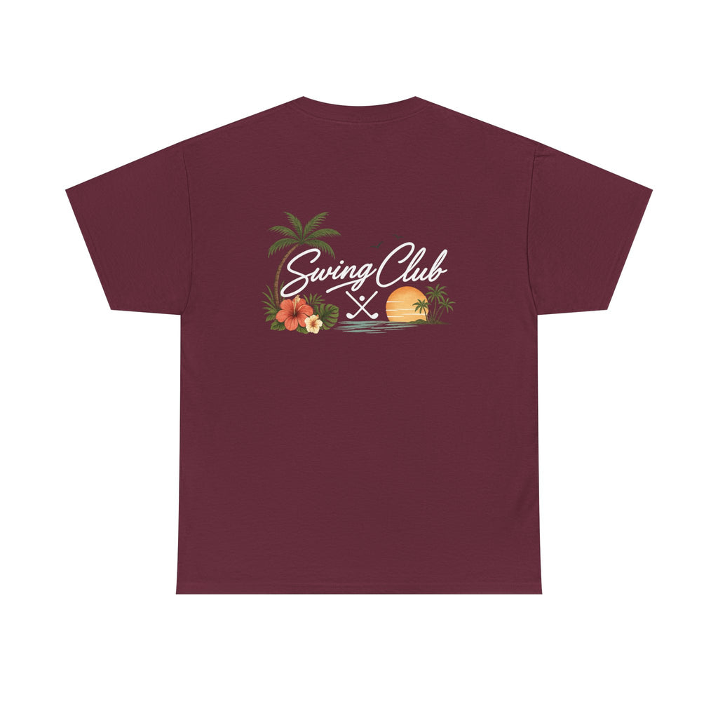 Golf Swing Club Vintage Sunset Tee