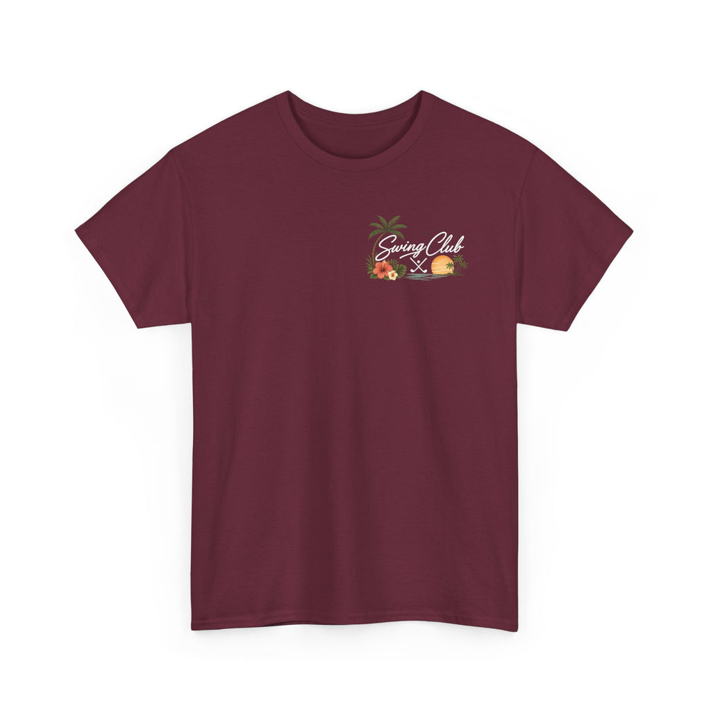 Golf Swing Club Vintage Sunset Tee
