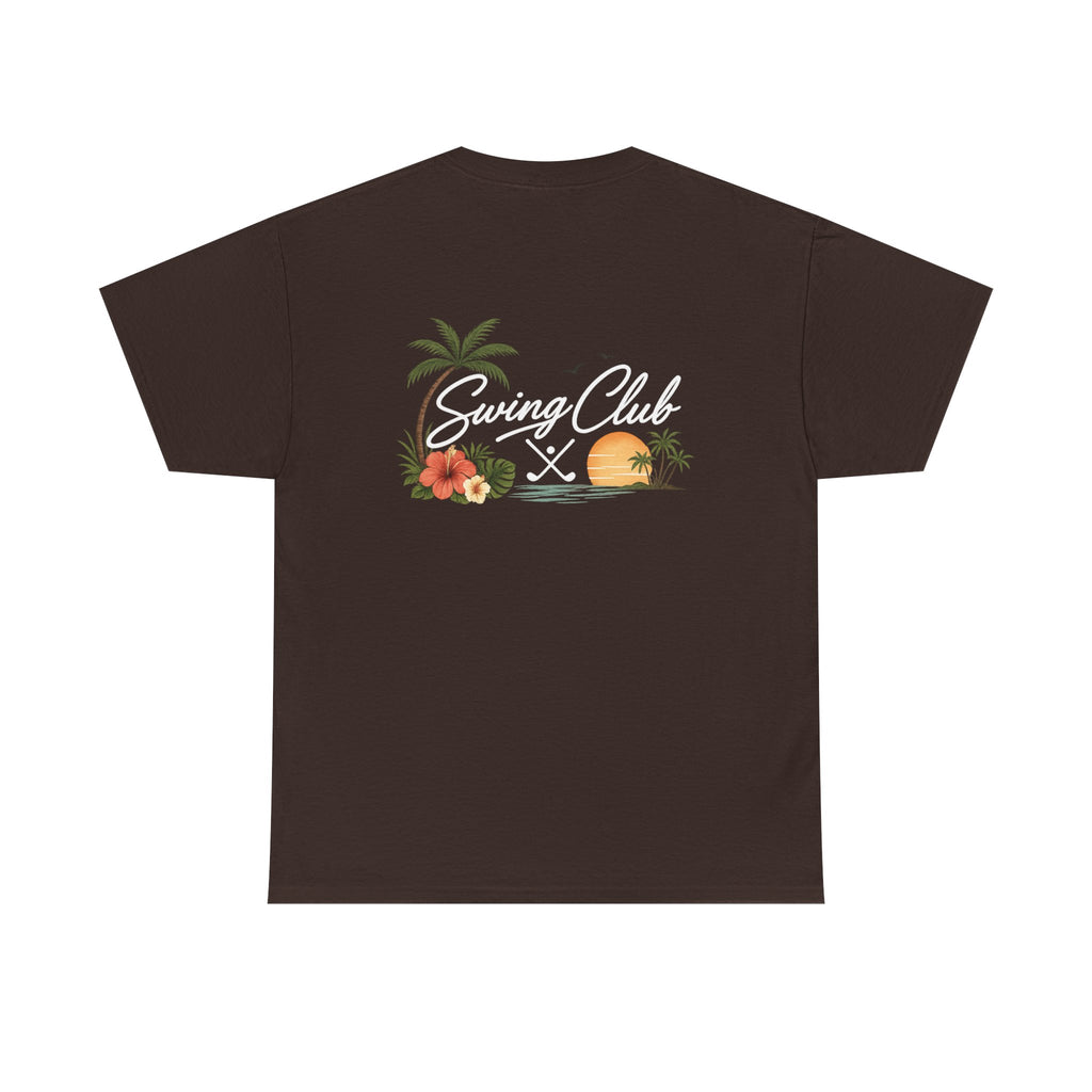 Golf Swing Club Vintage Sunset Tee