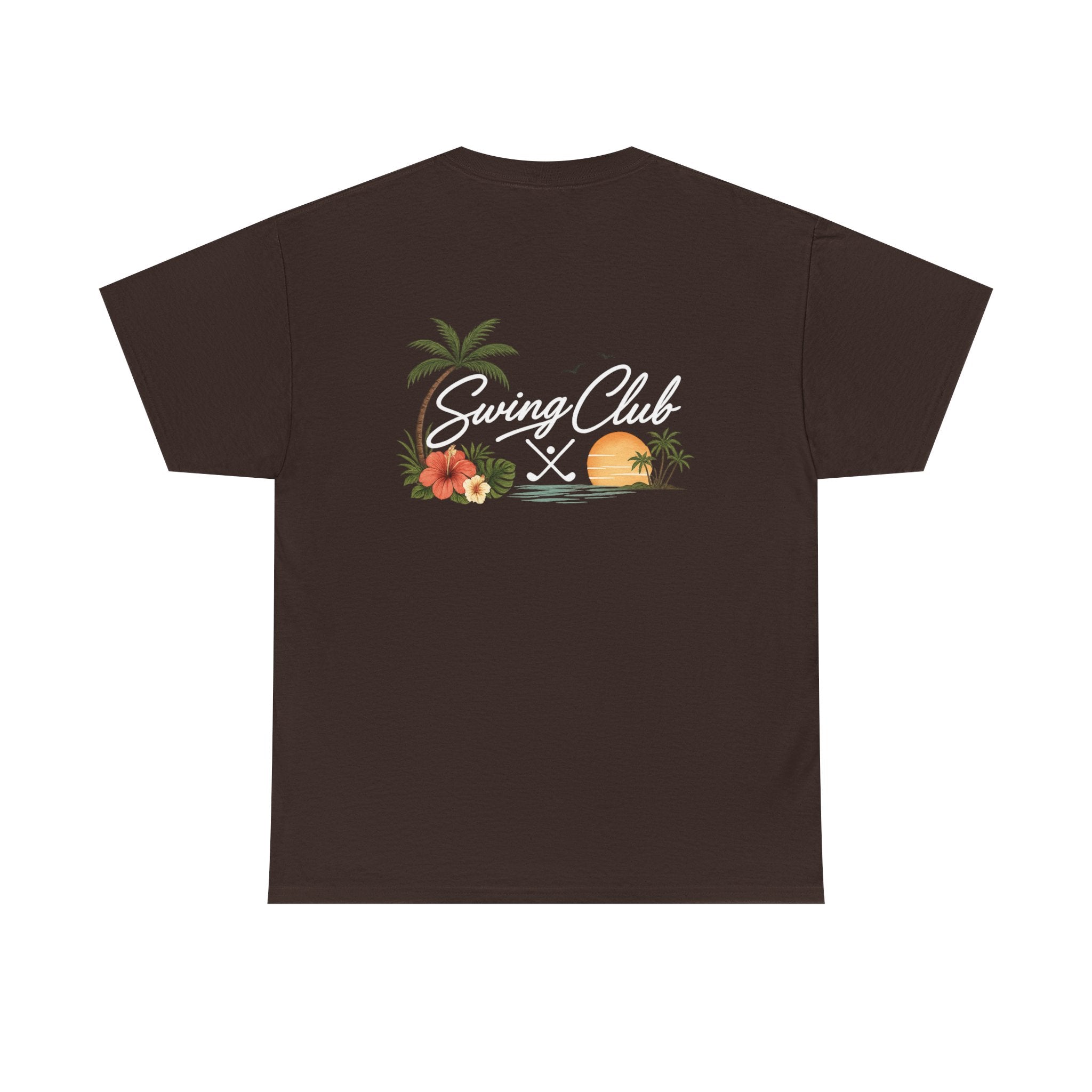 Golf Swing Club Vintage Sunset Tee