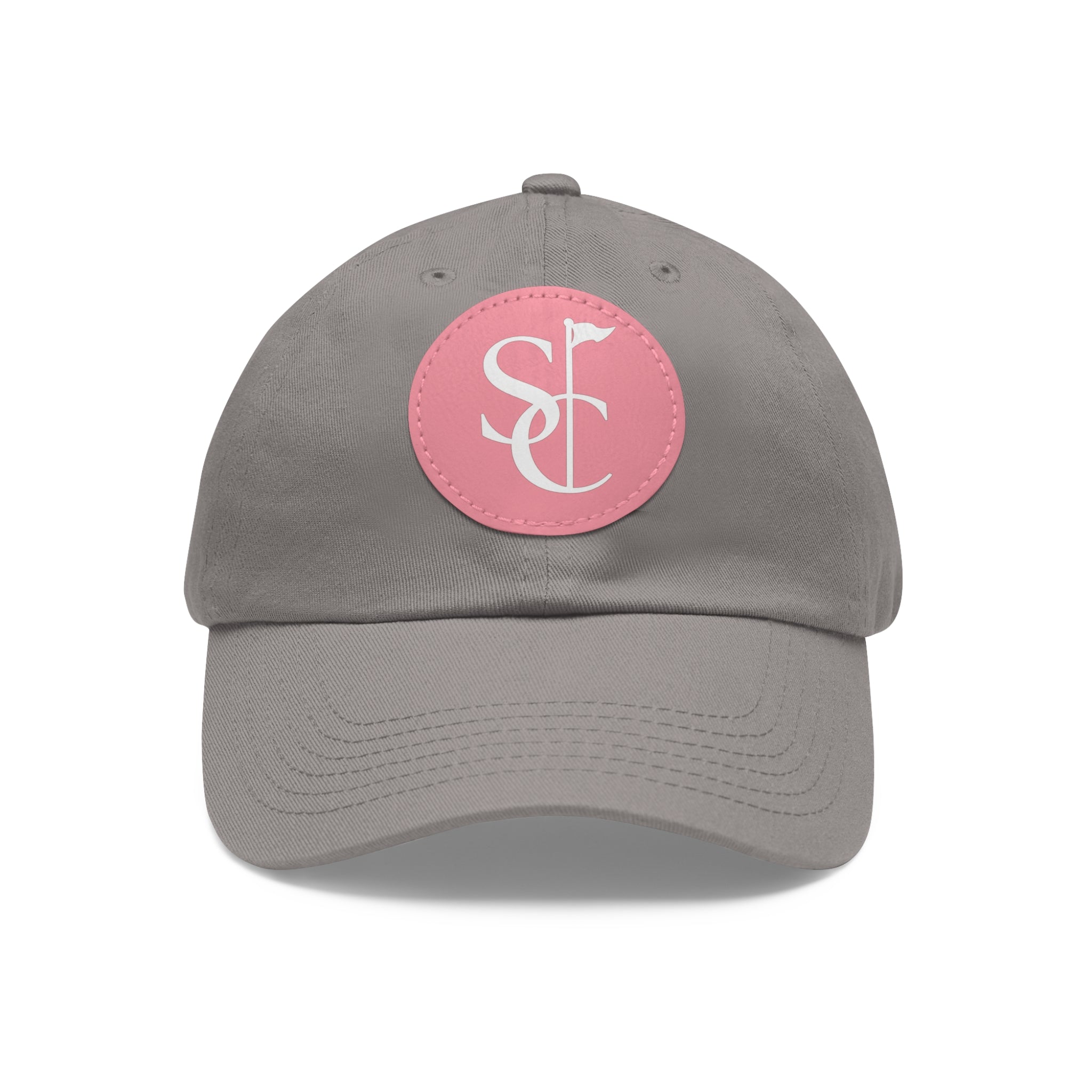 Leather Patch Dad Hat — Monogram SC Casual Baseball Cap