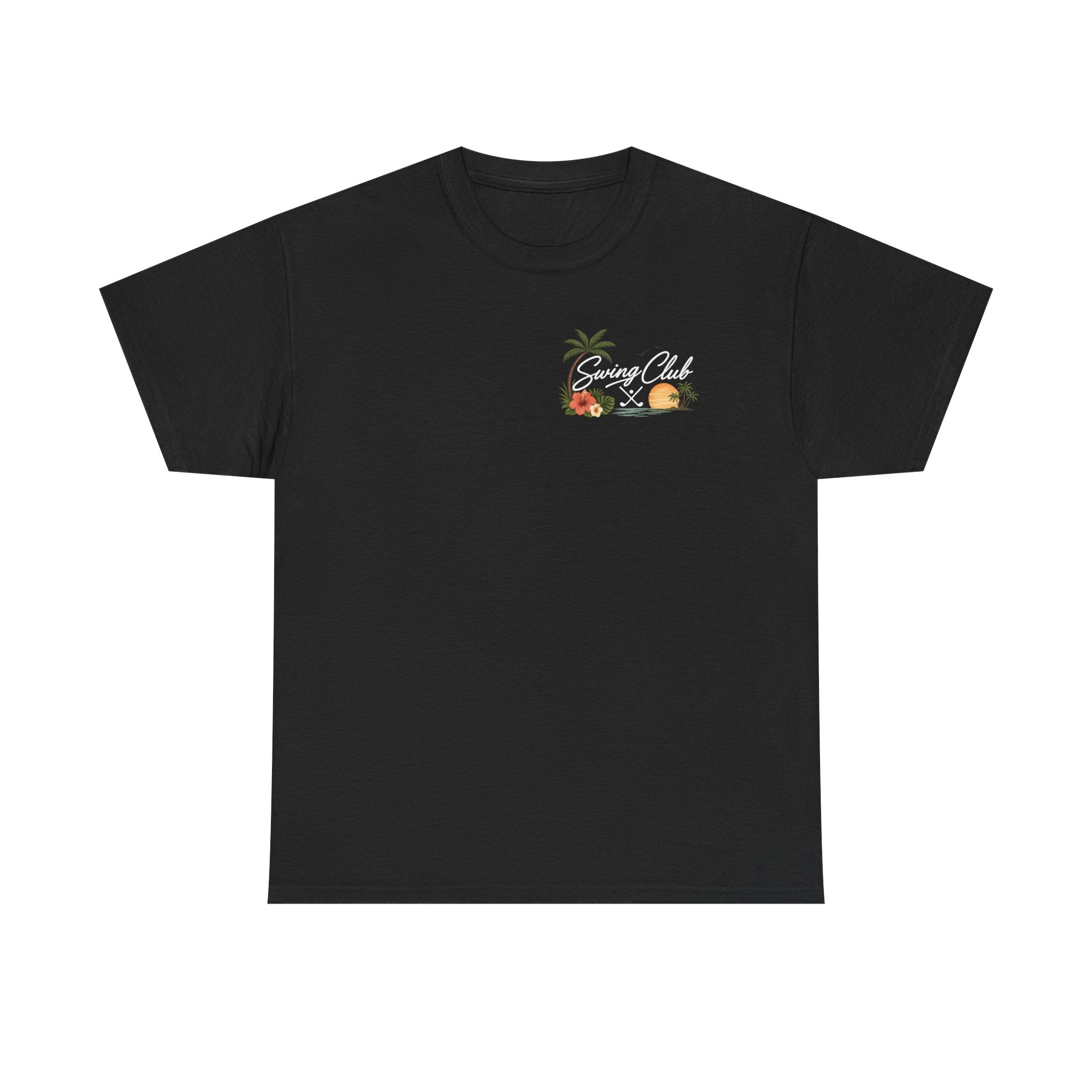 Golf Swing Club Vintage Sunset Tee