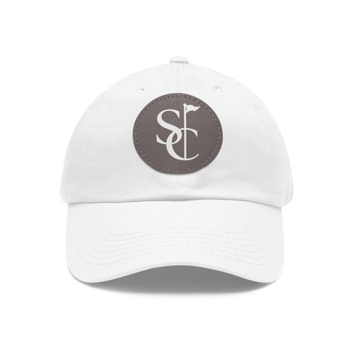 Leather Patch Dad Hat — Monogram SC Casual Baseball Cap