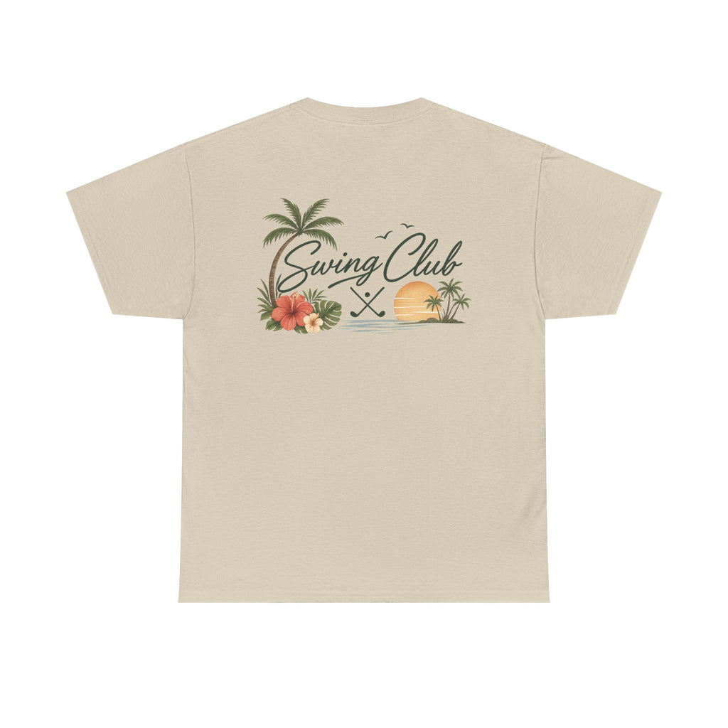 Golf Swing Club Vintage Sunset Tee