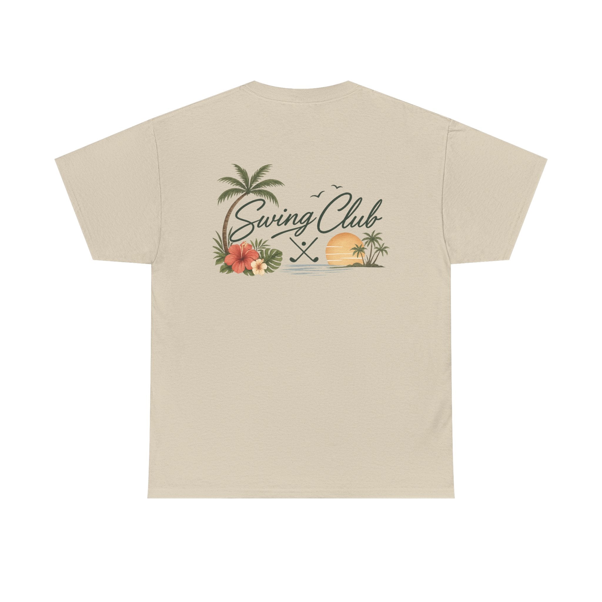Golf Swing Club Vintage Sunset Tee