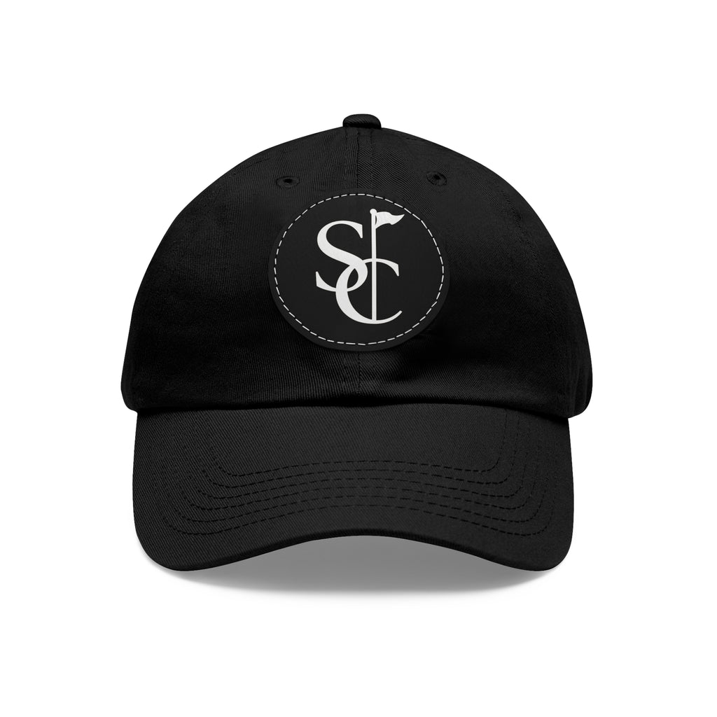 Leather Patch Dad Hat — Monogram SC Casual Baseball Cap