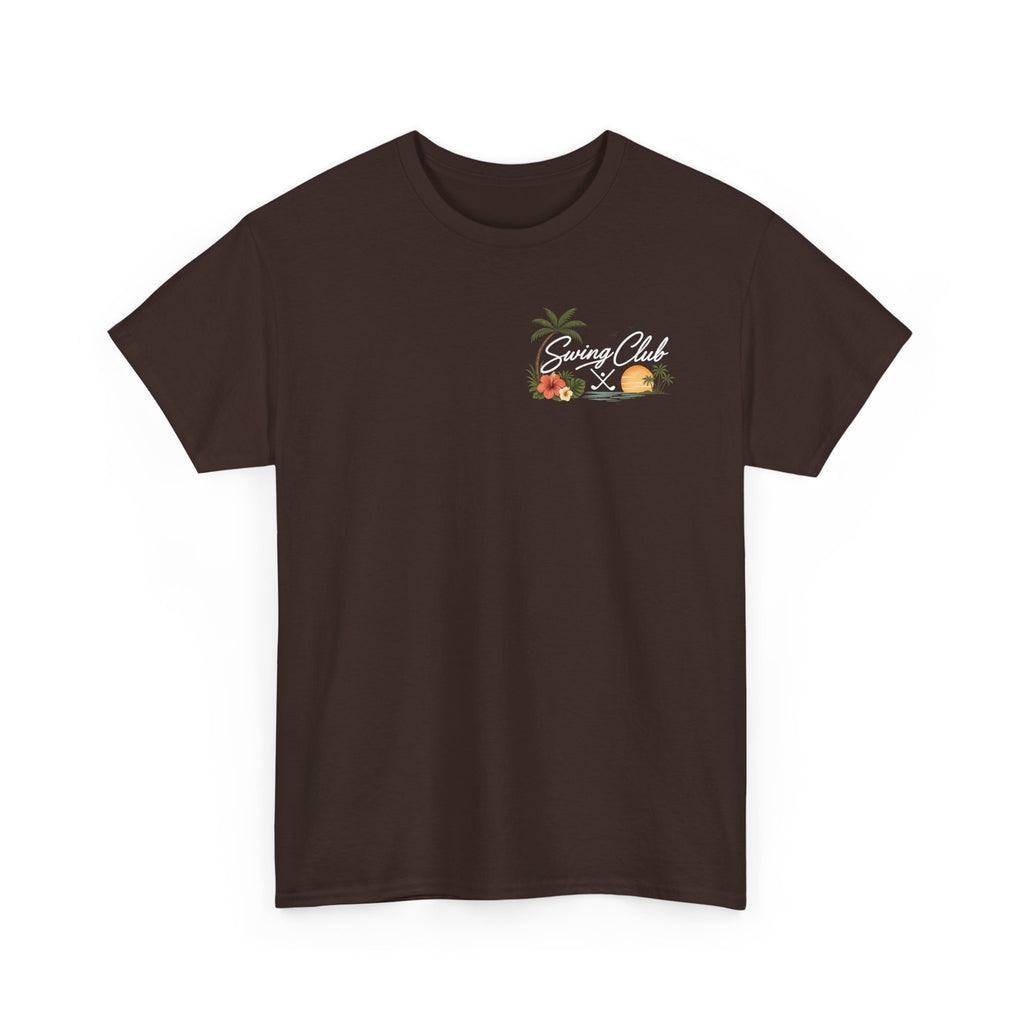 Golf Swing Club Vintage Sunset Tee