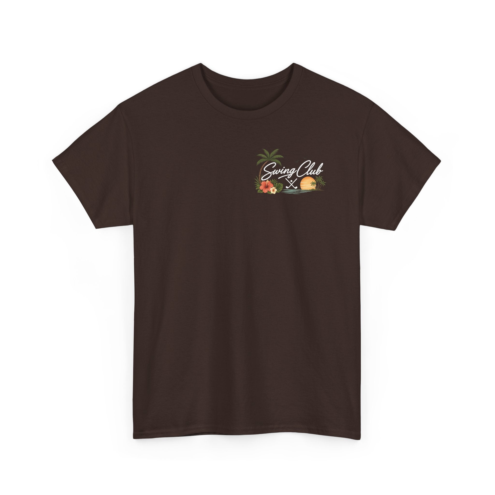 Golf Swing Club Vintage Sunset Tee