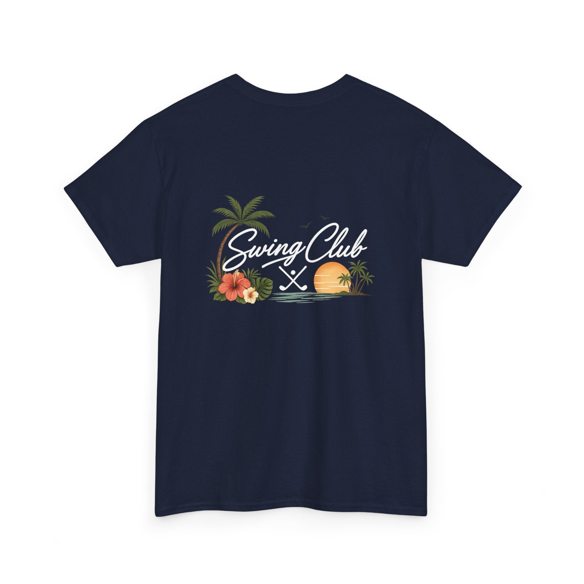 Golf Swing Club Vintage Sunset Tee