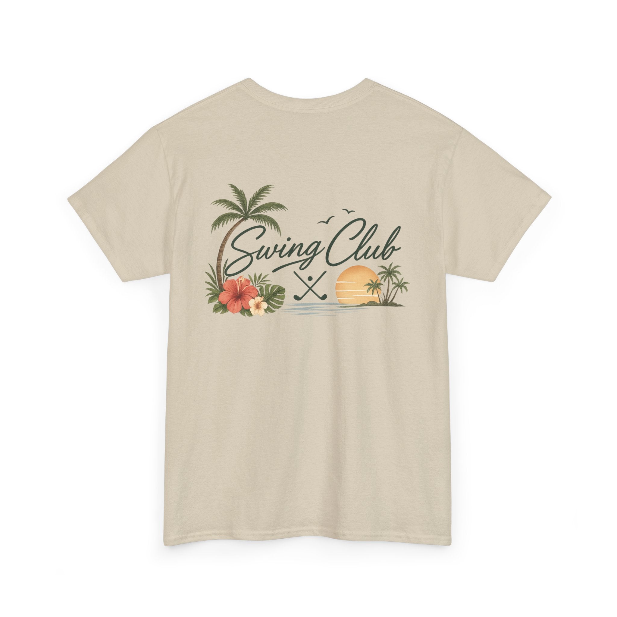 Golf Swing Club Vintage Sunset Tee
