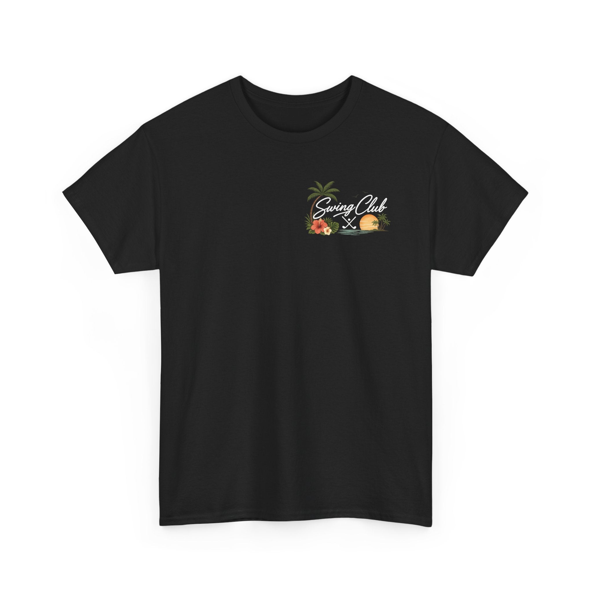 Golf Swing Club Vintage Sunset Tee