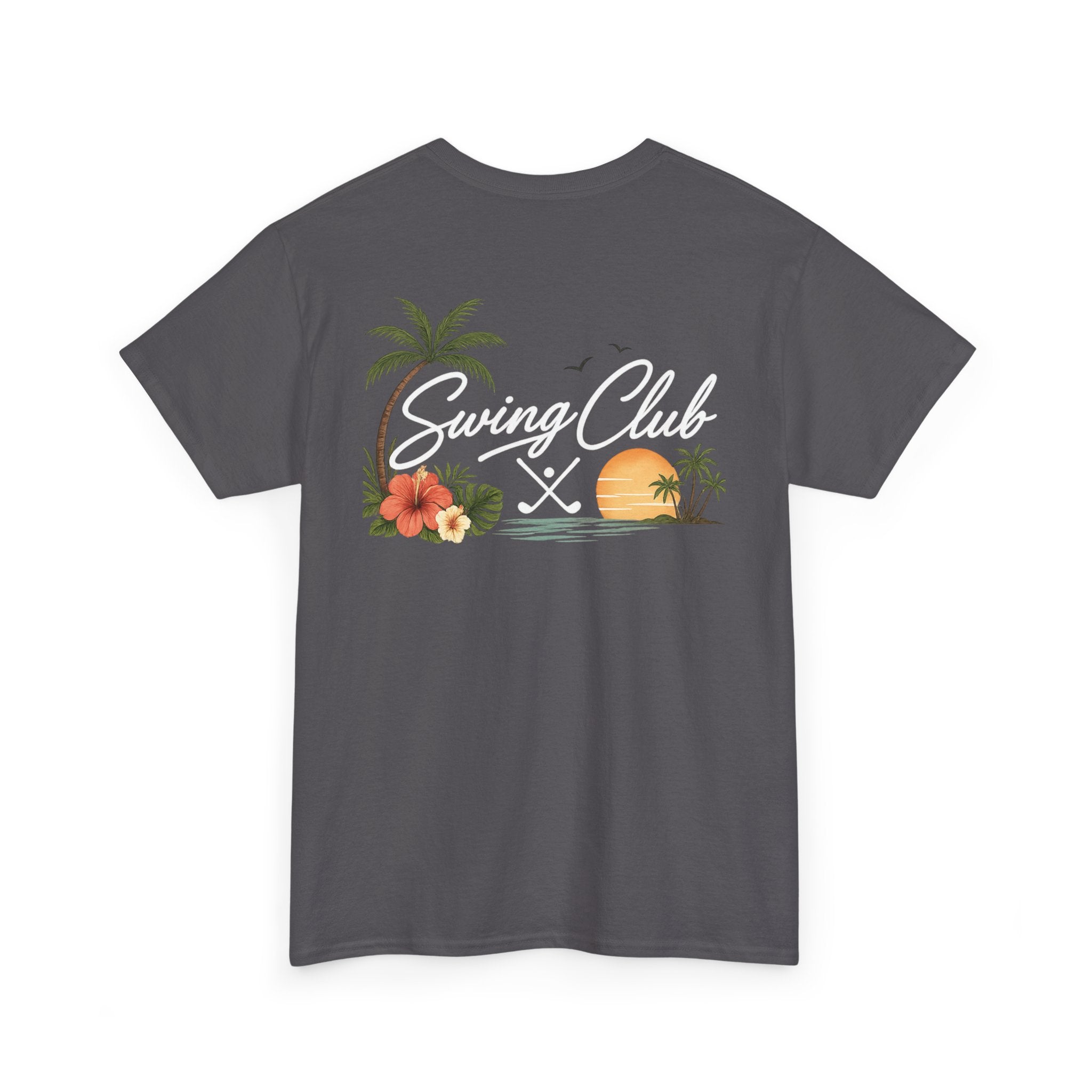 Golf Swing Club Vintage Sunset Tee