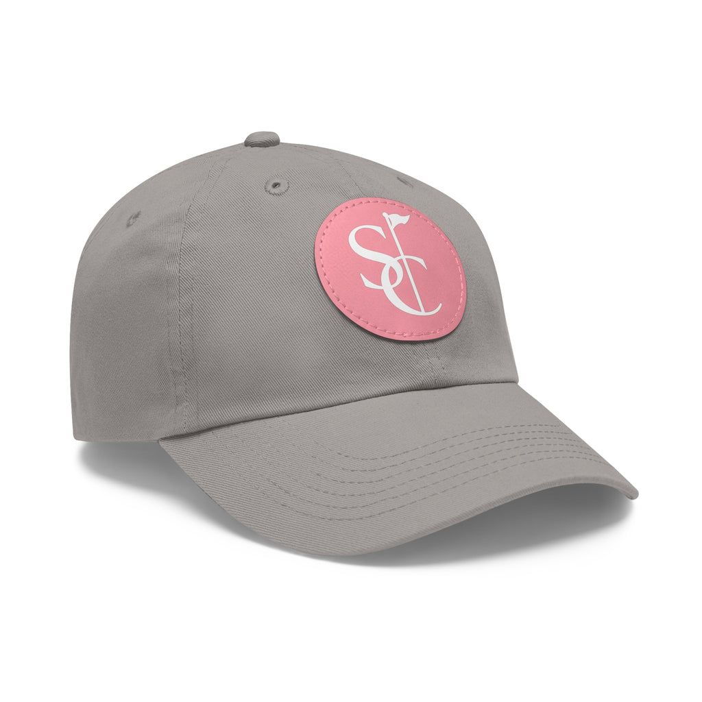 Leather Patch Dad Hat — Monogram SC Casual Baseball Cap