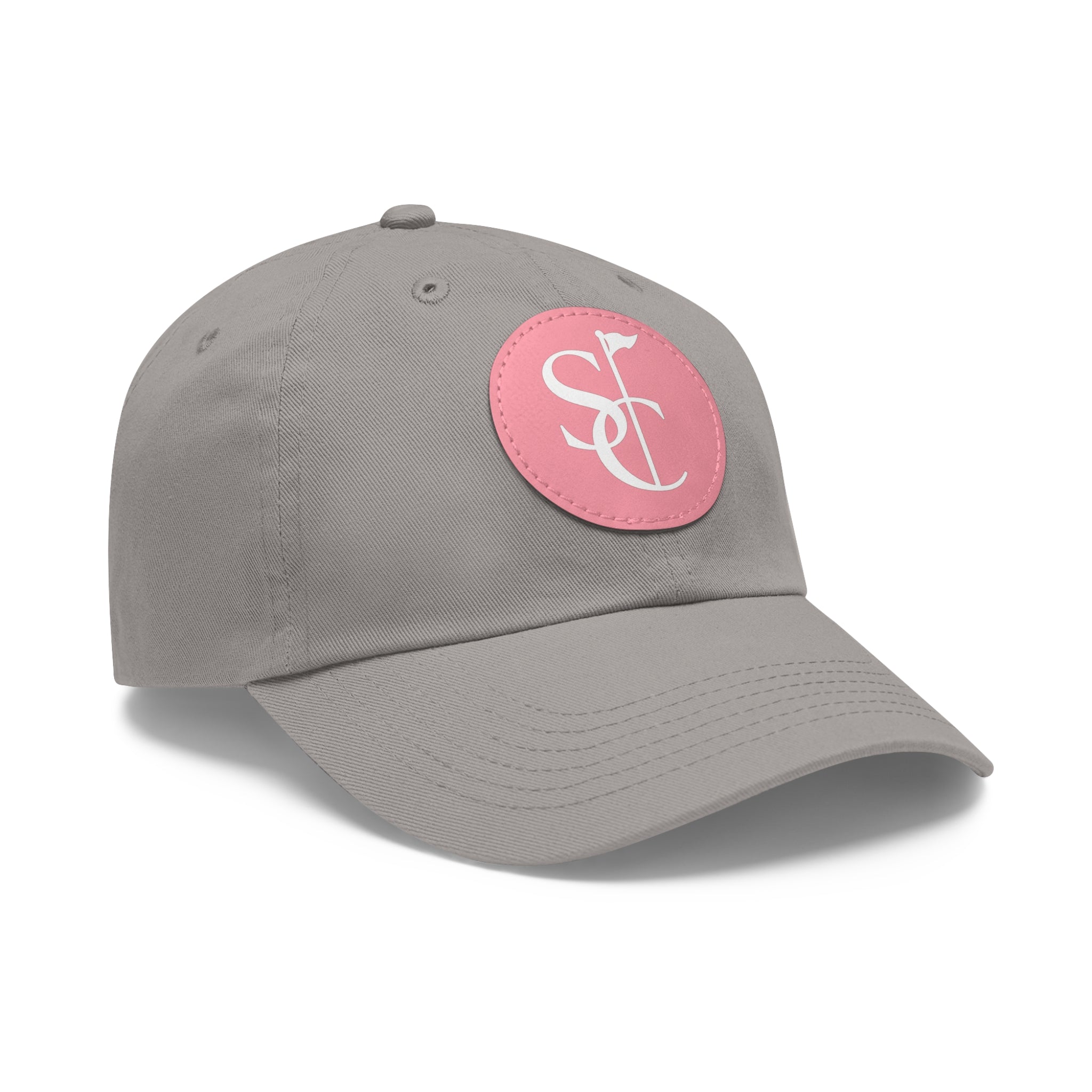 Leather Patch Dad Hat — Monogram SC Casual Baseball Cap