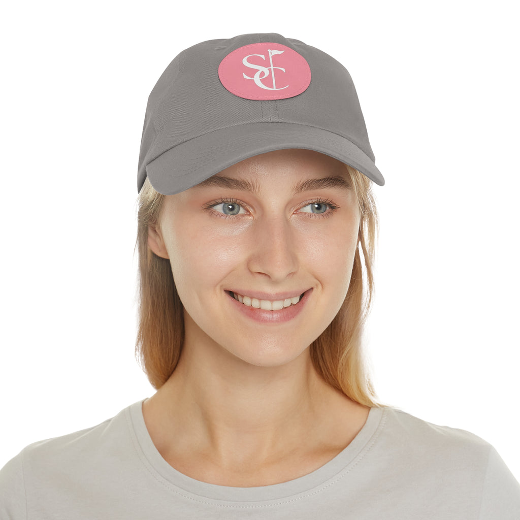 Leather Patch Dad Hat — Monogram SC Casual Baseball Cap