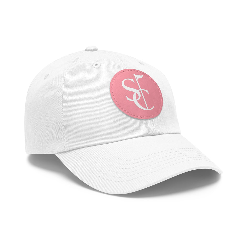 Leather Patch Dad Hat — Monogram SC Casual Baseball Cap