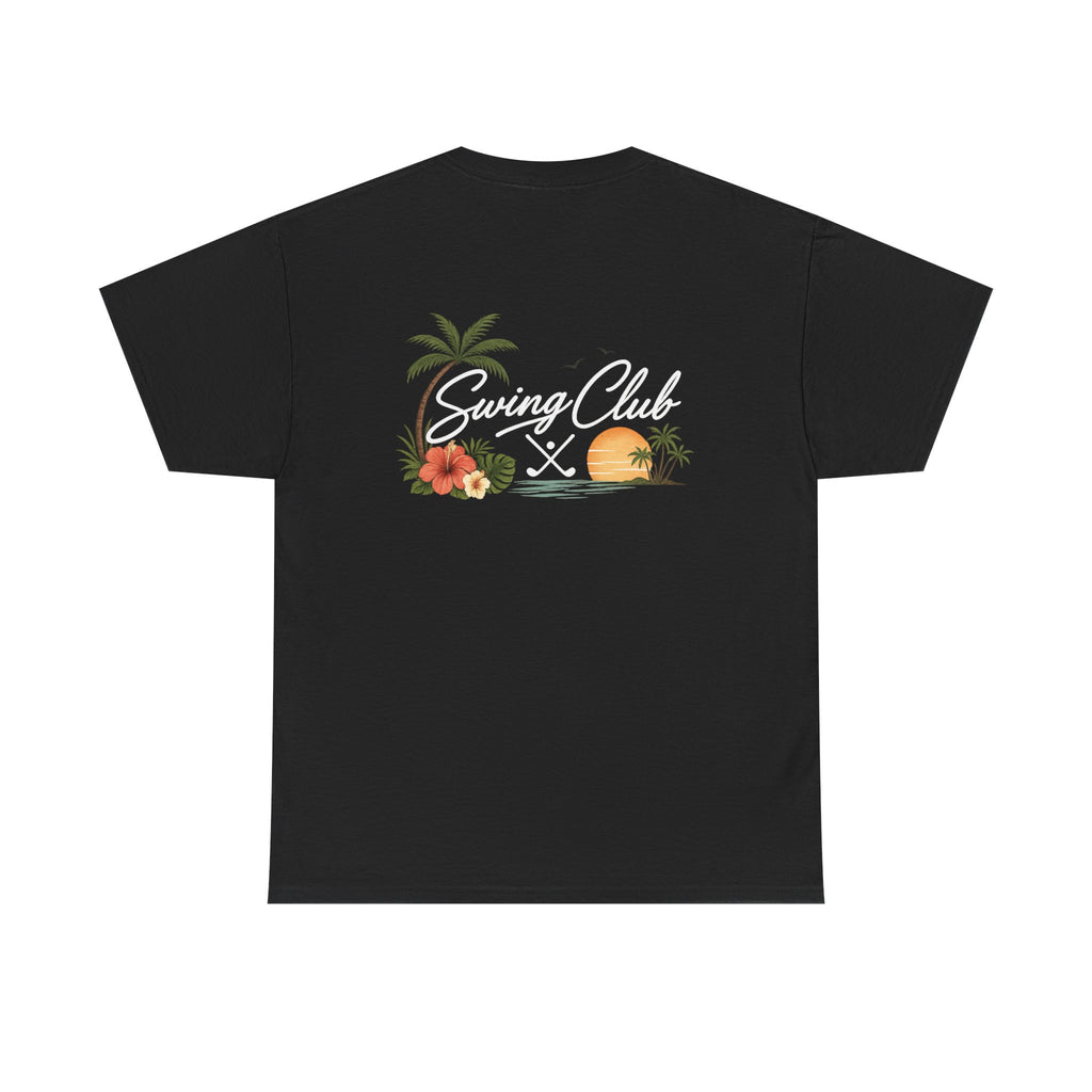 Golf Swing Club Vintage Sunset Tee