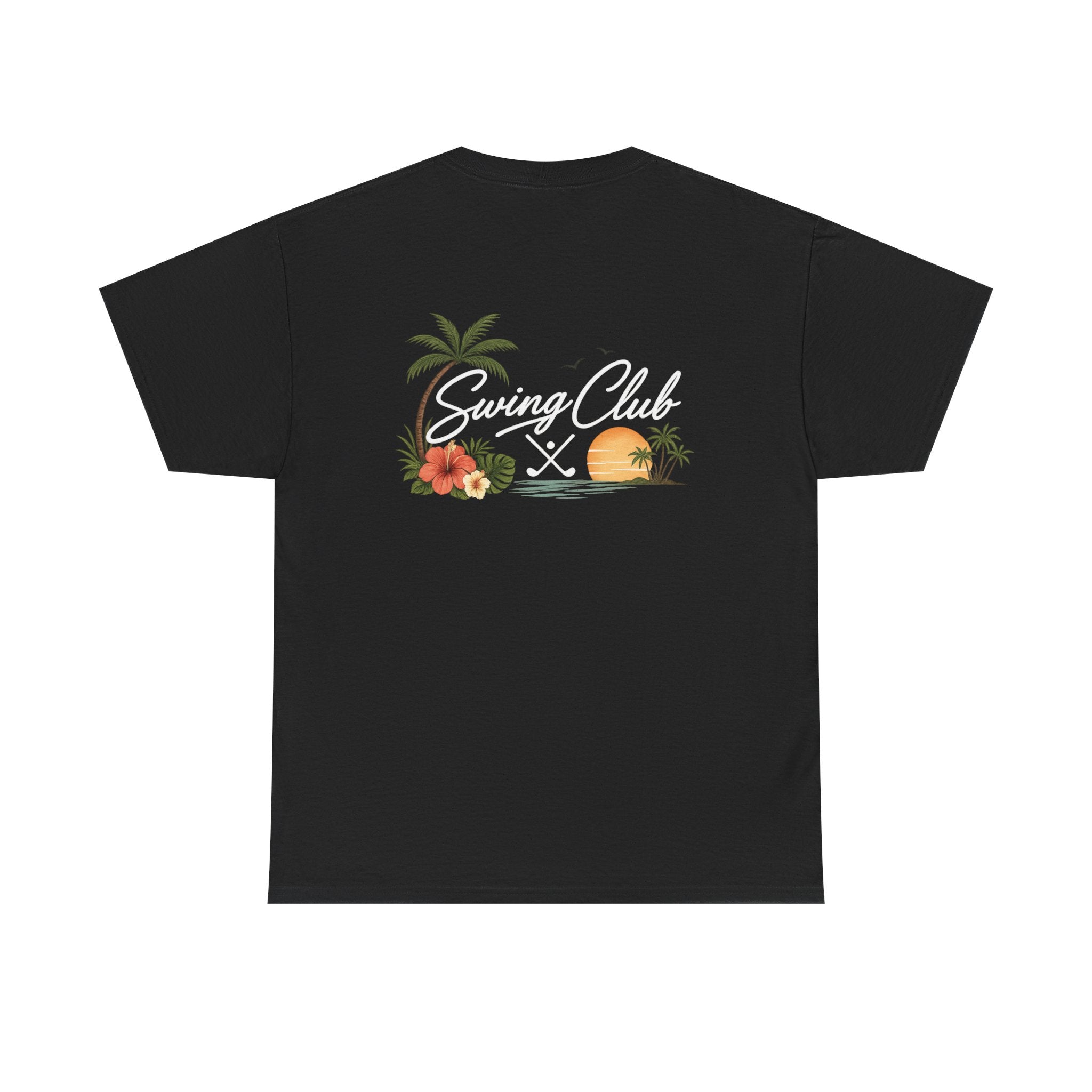 Golf Swing Club Vintage Sunset Tee