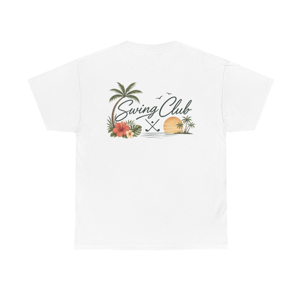 Golf Swing Club Vintage Sunset Tee